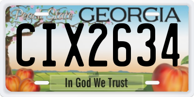 GA license plate CIX2634