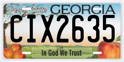 GA license plate CIX2635