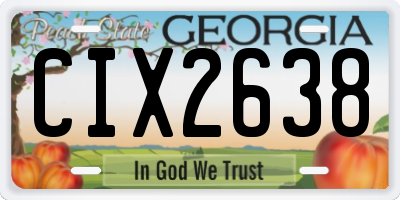 GA license plate CIX2638