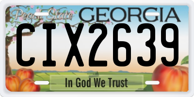 GA license plate CIX2639
