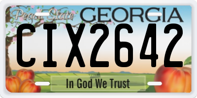 GA license plate CIX2642