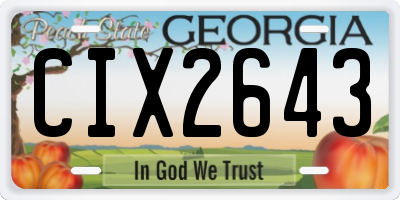 GA license plate CIX2643
