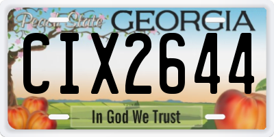 GA license plate CIX2644
