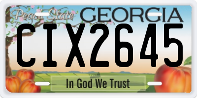 GA license plate CIX2645