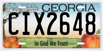 GA license plate CIX2648