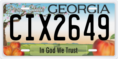 GA license plate CIX2649