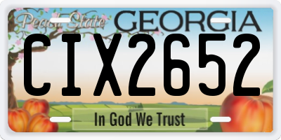 GA license plate CIX2652