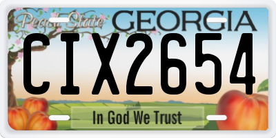 GA license plate CIX2654