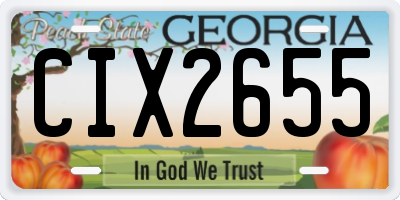GA license plate CIX2655