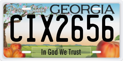 GA license plate CIX2656