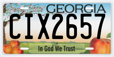 GA license plate CIX2657