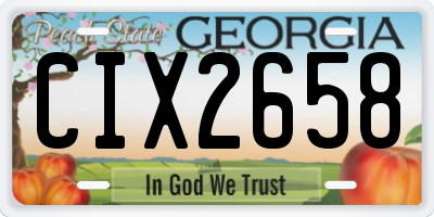 GA license plate CIX2658
