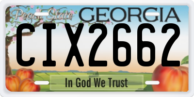 GA license plate CIX2662