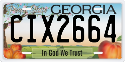 GA license plate CIX2664