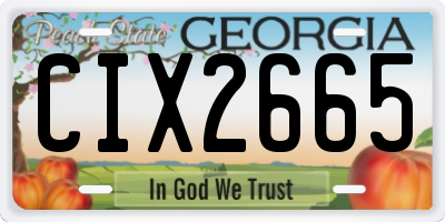 GA license plate CIX2665