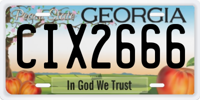 GA license plate CIX2666