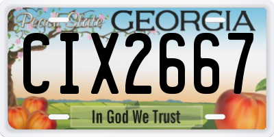 GA license plate CIX2667
