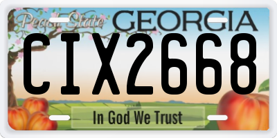 GA license plate CIX2668
