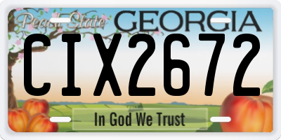 GA license plate CIX2672