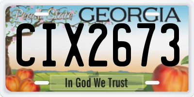 GA license plate CIX2673