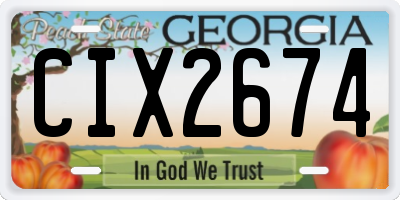 GA license plate CIX2674