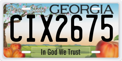 GA license plate CIX2675