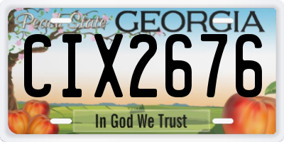 GA license plate CIX2676
