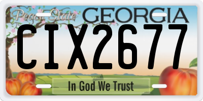 GA license plate CIX2677