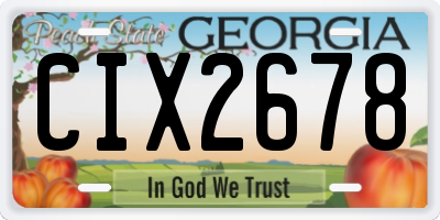 GA license plate CIX2678
