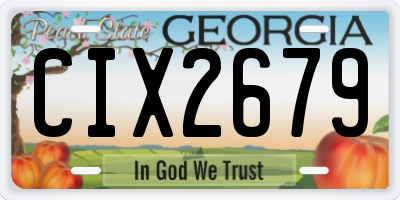 GA license plate CIX2679