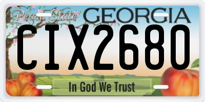 GA license plate CIX2680