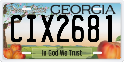 GA license plate CIX2681