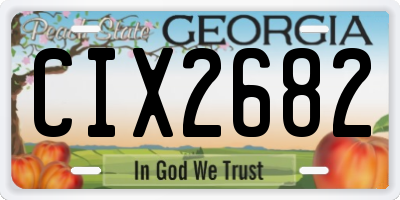 GA license plate CIX2682