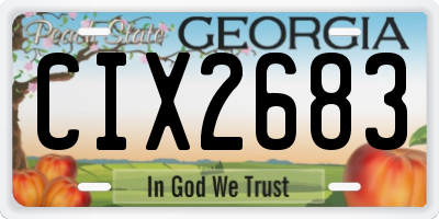 GA license plate CIX2683