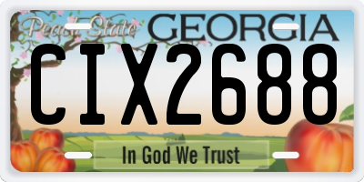 GA license plate CIX2688