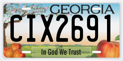 GA license plate CIX2691