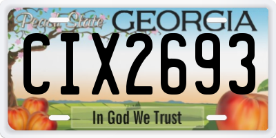 GA license plate CIX2693