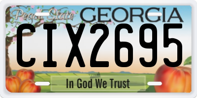 GA license plate CIX2695
