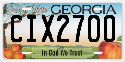 GA license plate CIX2700