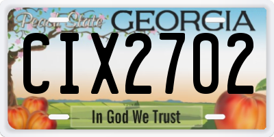 GA license plate CIX2702