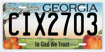 GA license plate CIX2703