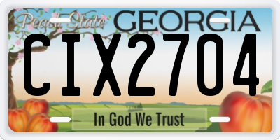 GA license plate CIX2704