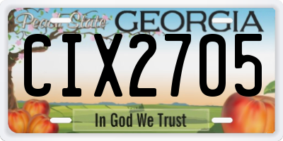 GA license plate CIX2705