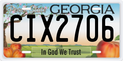 GA license plate CIX2706