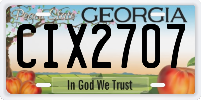 GA license plate CIX2707