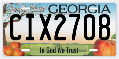 GA license plate CIX2708