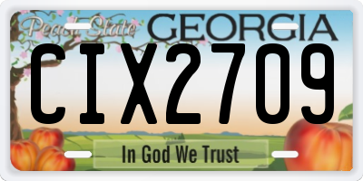 GA license plate CIX2709
