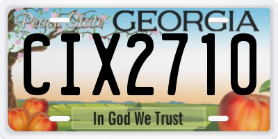 GA license plate CIX2710