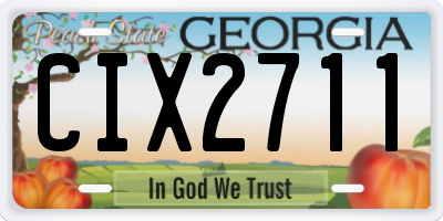 GA license plate CIX2711