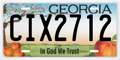 GA license plate CIX2712